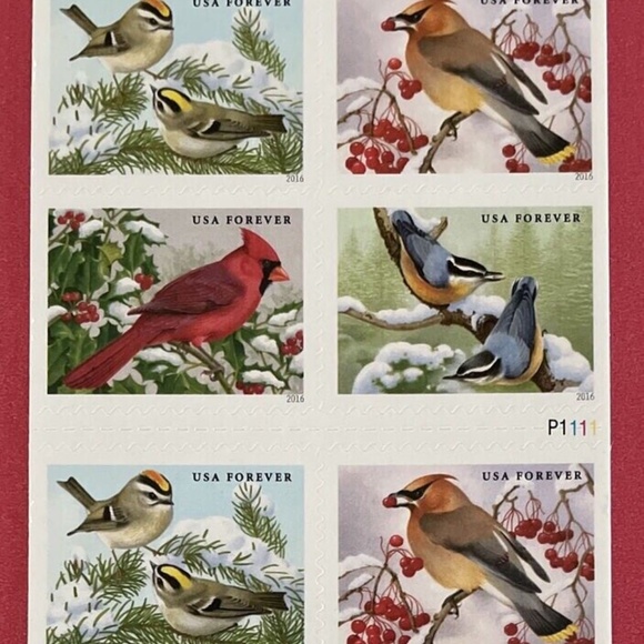 SONGBIRDS IN SNOW Booklet Pane of 20 US - Picture 2 of 2